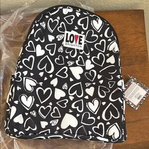 Brighton Kids Heart Backpack - Black and White